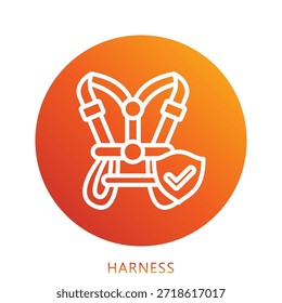 Harness Gradient Symbol Mini-Illustration, verwenden für moderne Konzept, Print, UI, UX-Kit, Web-und App-Entwicklung. Vektor verwandt mit Feuerwehrmann, Rettung und mehr