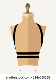 A harness on the dummy.