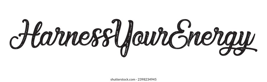 harness your energy text on white background.