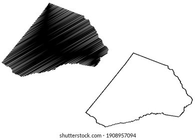 Harnett County, North Carolina State (U.S. county, United States of America) map vector illustration, scribble sketch Harnett map
