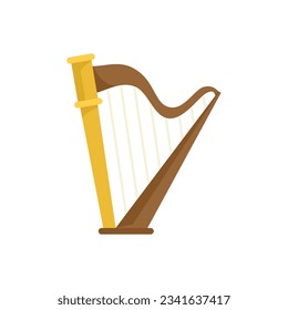 Harp art icon. Flat illustration of Harp art vector icon for web design isolated