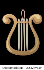 harp for art vector illustration