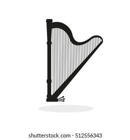 Harp black icon on the white background.

