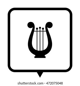 harp - black vector icon ; message bubble