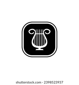 Harp button icon design vector