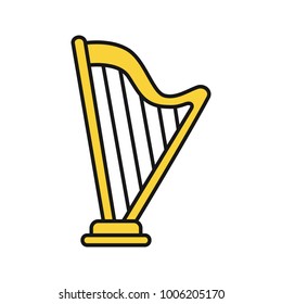 Harp color icon. Isolated vector illustration