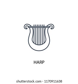 harp concept line icon. Simple element illustration. harp concept outline symbol design from Music set. Can be used for web and mobile UI/UX