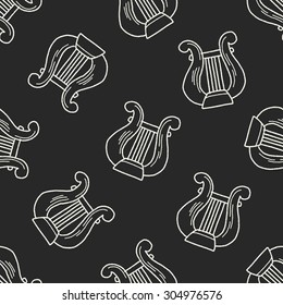 harp doodle seamless pattern background