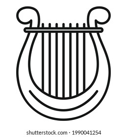 Harp festival icon. Outline Harp festival vector icon for web design isolated on white background