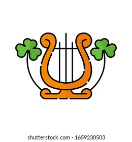 Harp flat icon vector illustration. Harp icon design isolated on white background. St. Patricks Day vector illustration. St. Patrick's Day vector icon trendy flat symbol for website, sign, app, UI.
