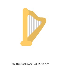 Harp Flat icon. web design. musical instrument Symbol, logo illustration. Vector Illustration.