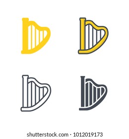 Harp flat line icon
