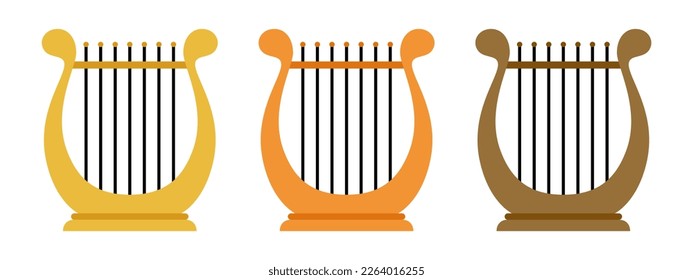 Harp in flat style isolated