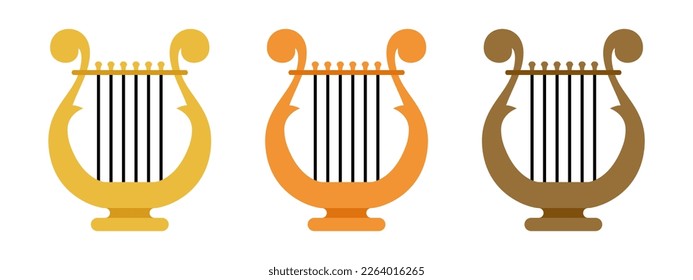 Harp in flat style isolated