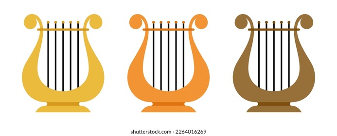 Harp in flat style isolated