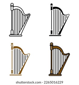 Harp in flat style isolated