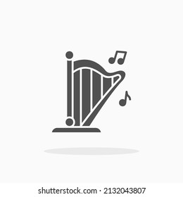 Harp glyph icon. Can be used for digital product, presentation, print design and more.