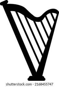 Harp glyph icon on white background. Harp glyph sign. flat style.