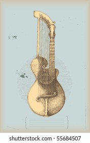 Harp guitar -music instrument