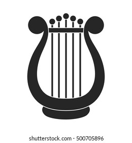 Harp icon in  black style isolated on white background. Theater symbol stock vector illustration