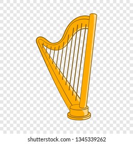 Harp icon in cartoon style isolated on background for any web design 