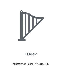 Harp icon. Harp design concept from Music collection. Simple element vector illustration on white background.