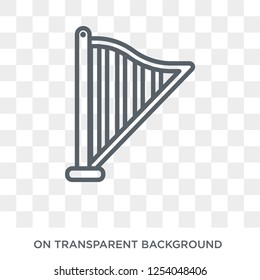 Harp icon. Harp design concept from Music collection. Simple element vector illustration on transparent background.