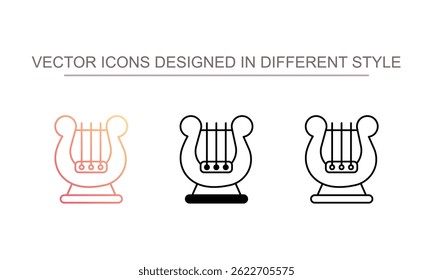 Harp icon design with white background stock illustration