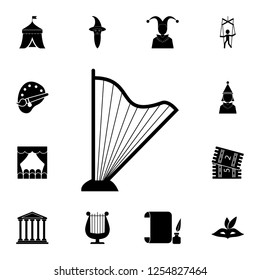 harp icon. Detailed set of theater icons. Premium graphic design. One of the collection icons for websites, web design, mobile app