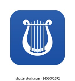 Harp icon digital blue for any design isolated on white vector illustration