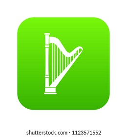 Harp icon digital green for any design isolated on white vector illustration