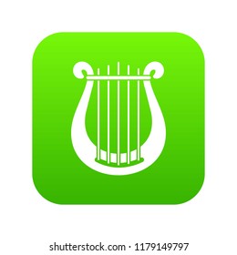 Harp icon digital green for any design isolated on white vector illustration
