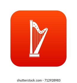 Harp icon digital red for any design isolated on white vector illustration