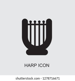 harp icon . Editable filled harp icon from entertainment. Trendy harp icon for web and mobile.