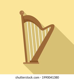 Harp-Symbol. Flache Illustration von Harfe, Vektorsymbol für Webdesign