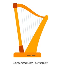 Harp icon. Flat illustration of harp vector icon for web