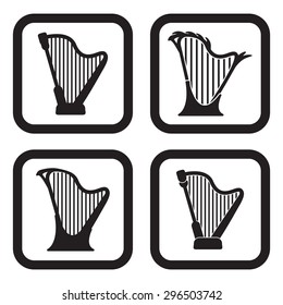 Harp icon in four variations 