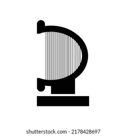 Harp icon, full black. Suitable for website, content design, poster, banner, or video editing needs