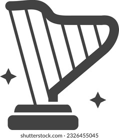 Harp Icon image. Suitable for mobile application.
