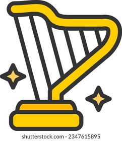 Harp Icon image. Suitable for mobile application.