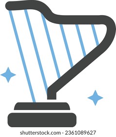 Harp Icon image. Suitable for mobile application.