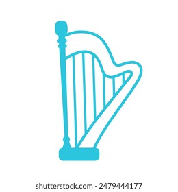 Harp icon. Isolated on white background. From blue icon set.