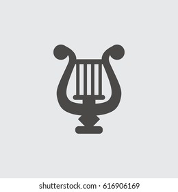 harp icon isolated sign symbol and flat style for app, web and digital design. Vector illustration.