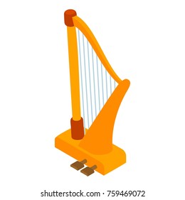 Harp icon. Isometric illustration of harp vector icon for web