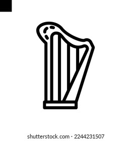 harp icon line style vector