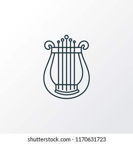 Harp icon line symbol. Premium quality isolated lyre element in trendy style.