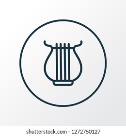 Harp icon line symbol. Premium quality isolated stringed element in trendy style.