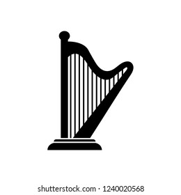 Harp icon, logo on white background