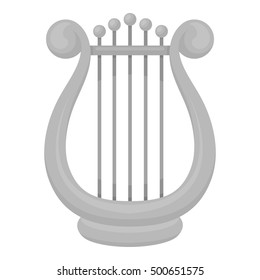 Harp icon in monochrome style isolated on white background. Theater symbol stock vector illustration