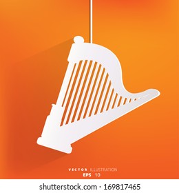 Harp icon. Music instruments